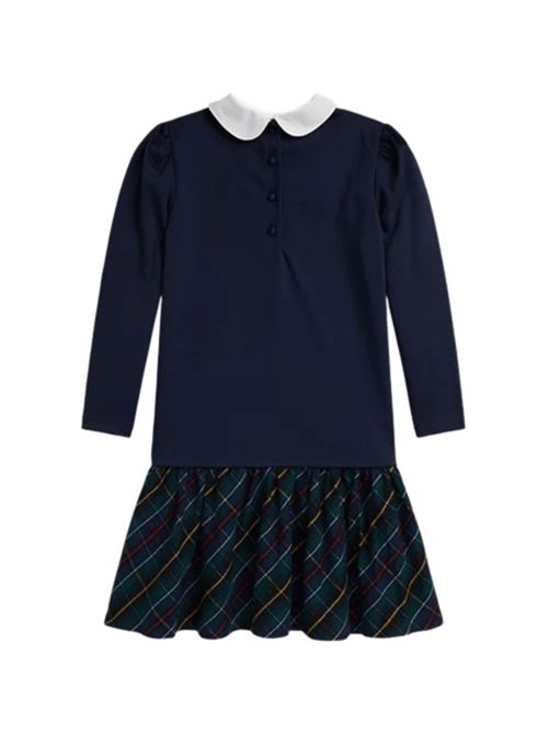 Abito da bambina con gonna a quadri, colore cruise navy. POLO RALPH LAUREN | 313979049001